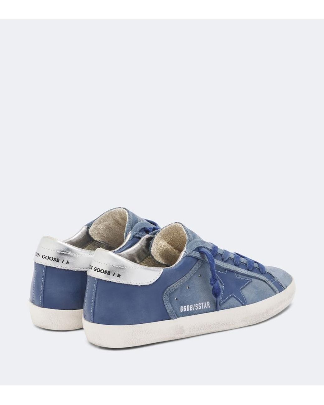 Golden Goose Deluxe Brand Blue Super-Star Leather And Suede Sneakers