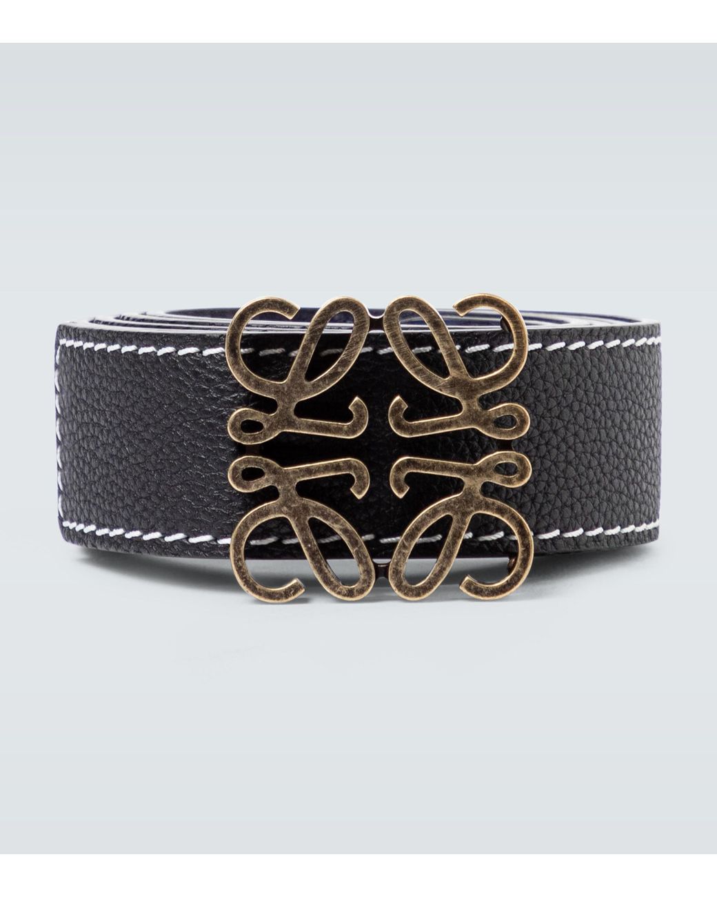 Loewe Anagram Reversible Leather Belt in Black for Men - Lyst