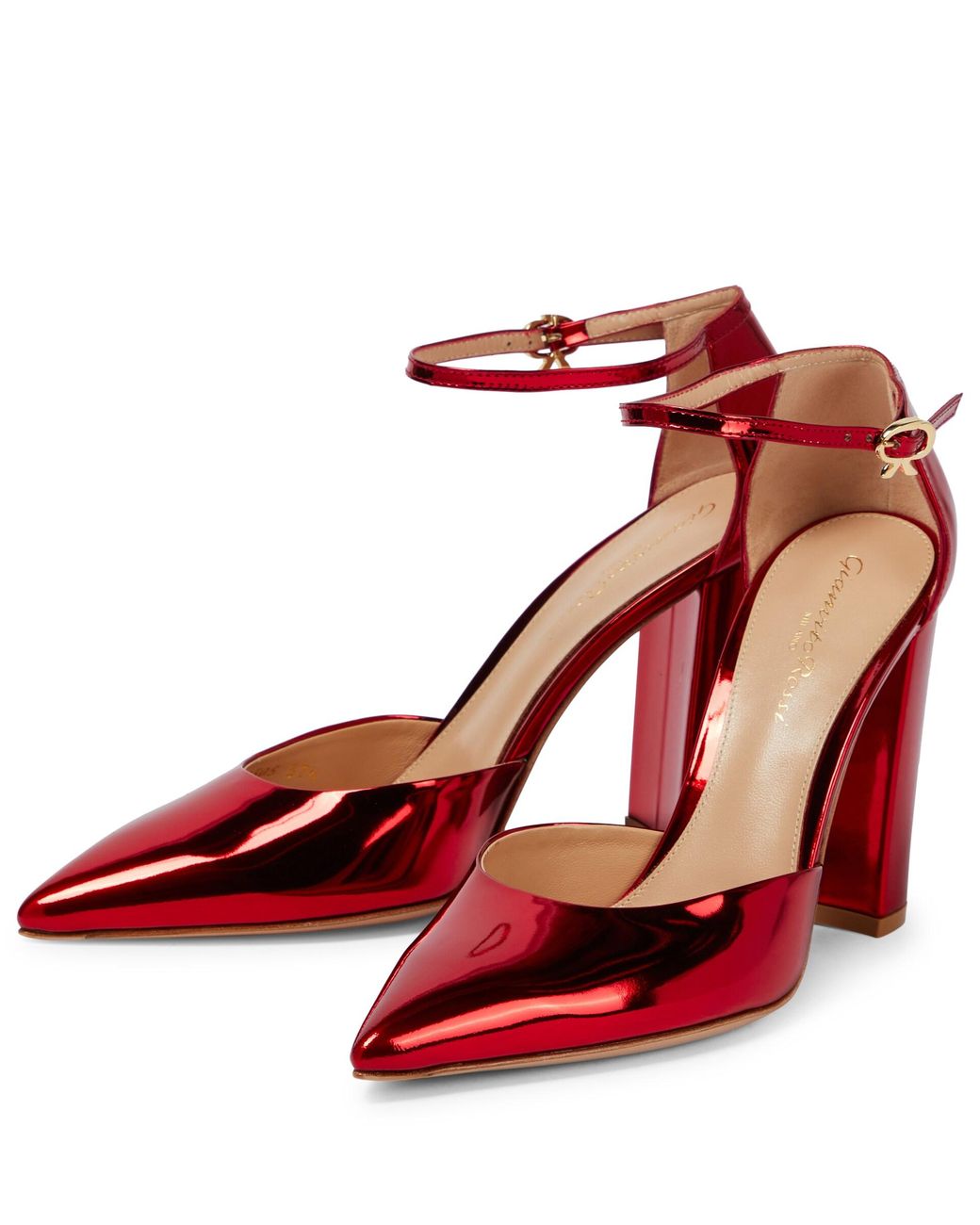 Gianvito Rossi Piper 100 Metallic Leather Pumps in Red | Lyst