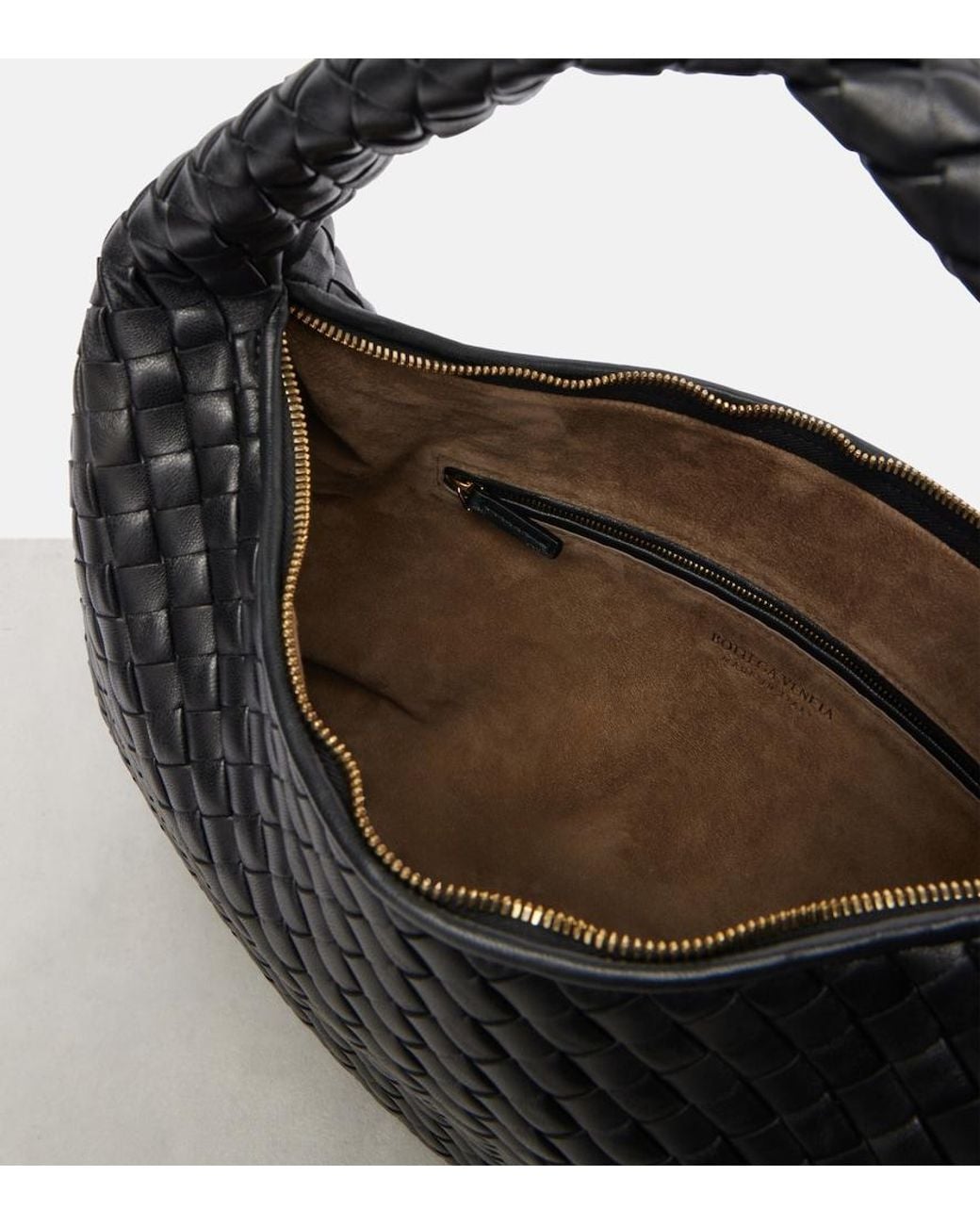 Bottega Veneta Black Veneta Medium Leather Shoulder Bag