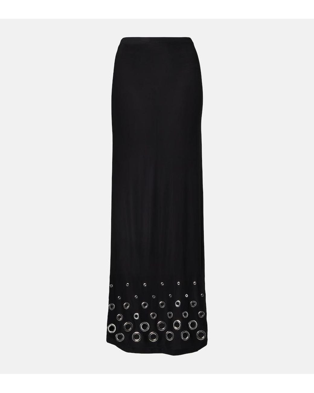Rabanne Black Embellished Maxi Skirt