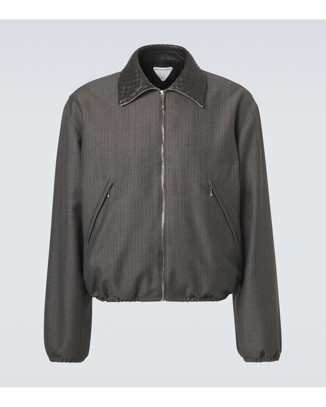 Bottega Veneta Black Intrecciato Wool And Mohair Blouson Jacket for men