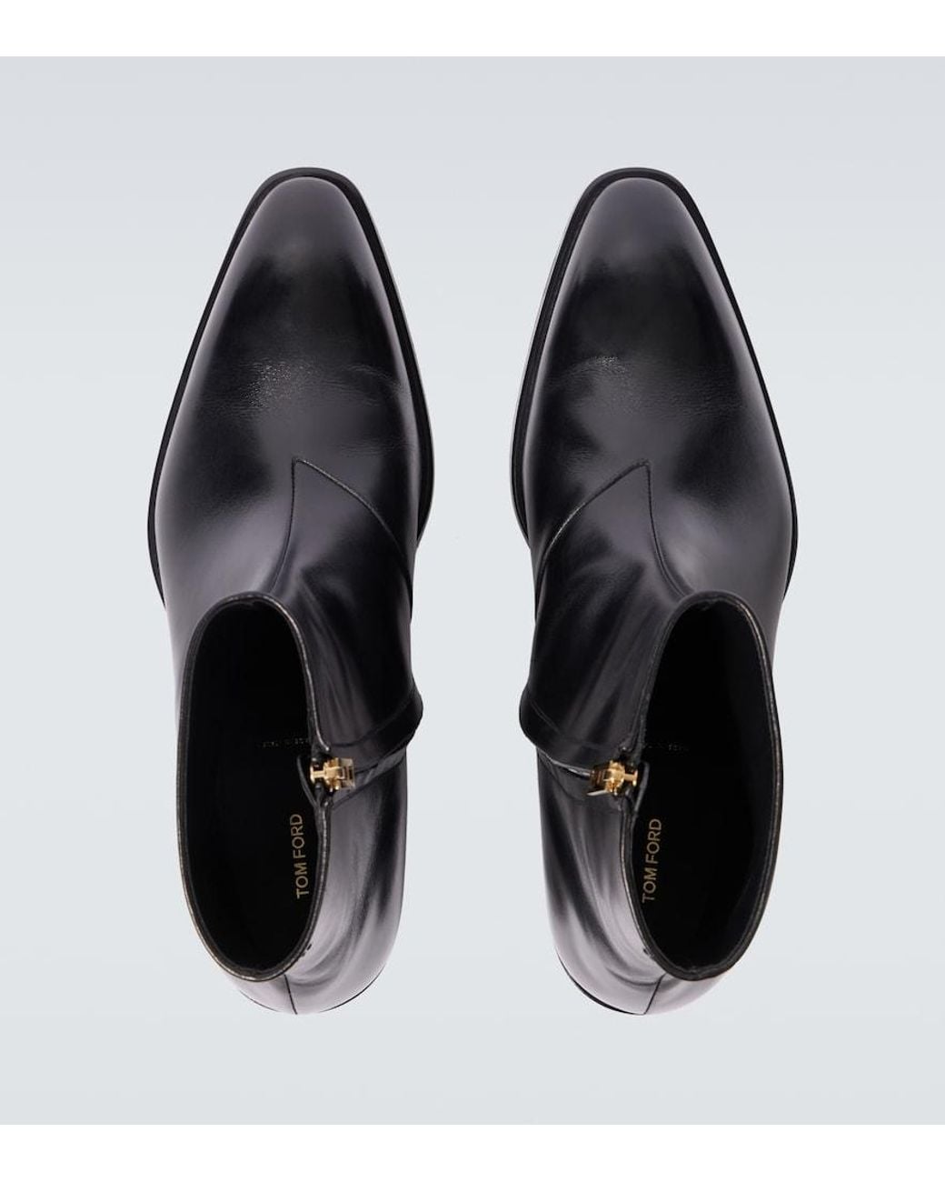Tom Ford Black Vincent Leather Ankle Boots for men