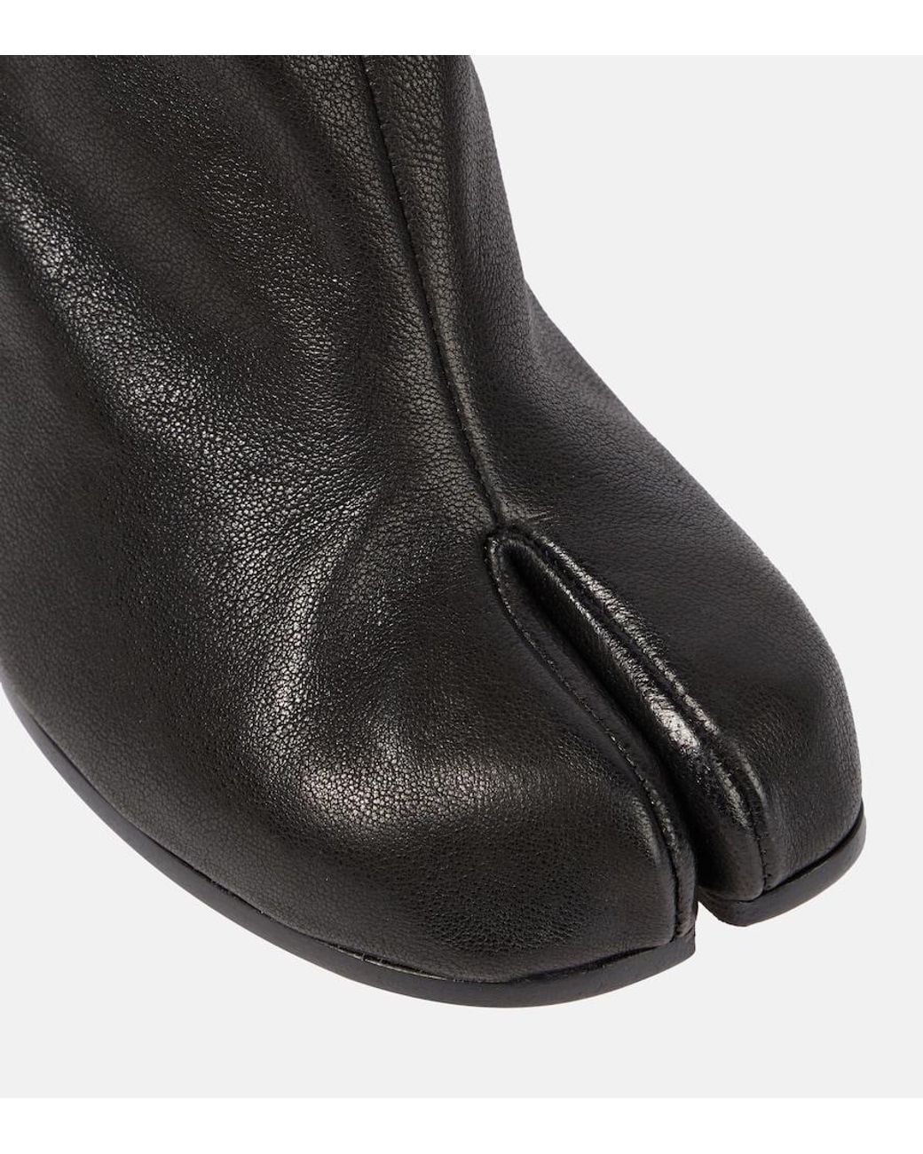 Maison Margiela Black Tabi Leather Ankle Boots