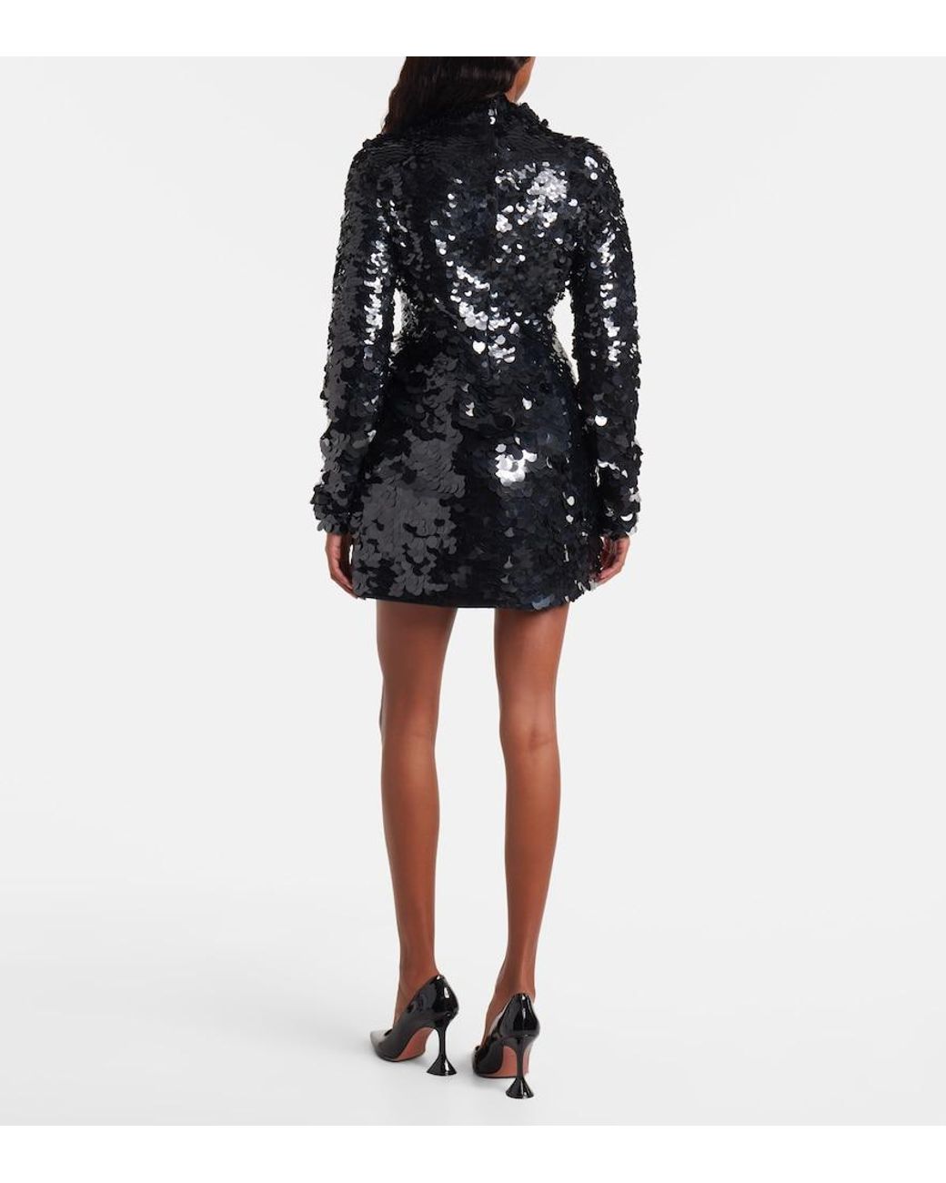 Sportmax Black Terfrite Sequined Jersey Minidress