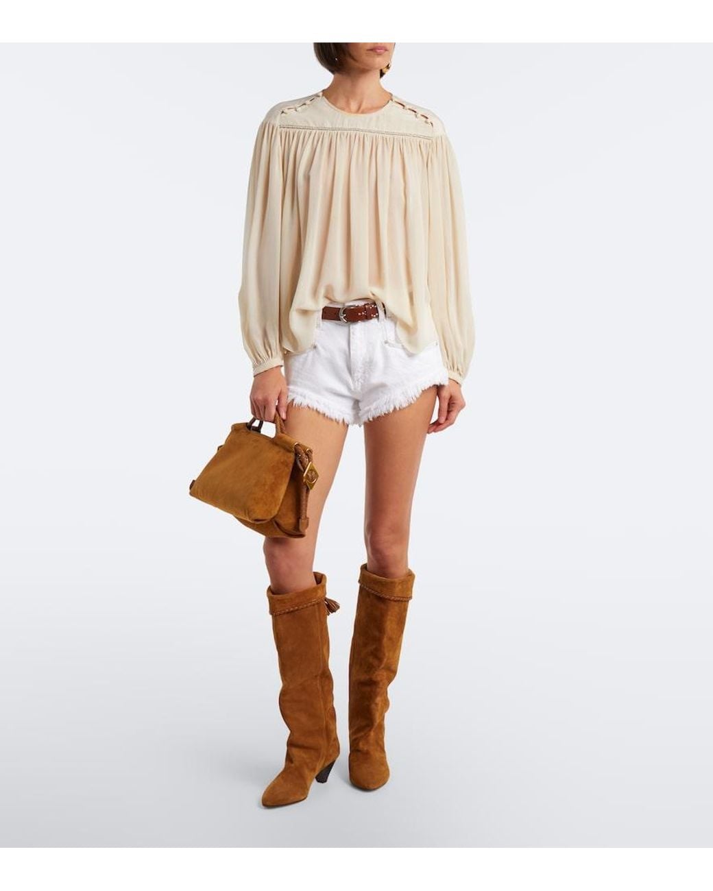 Isabel Marant Brown Pipa Medium Suede Top-Handle Bag