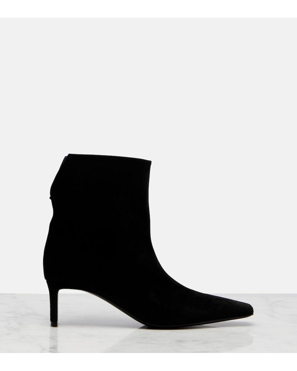 Khaite Black Ona 55 Suede Ankle Boots