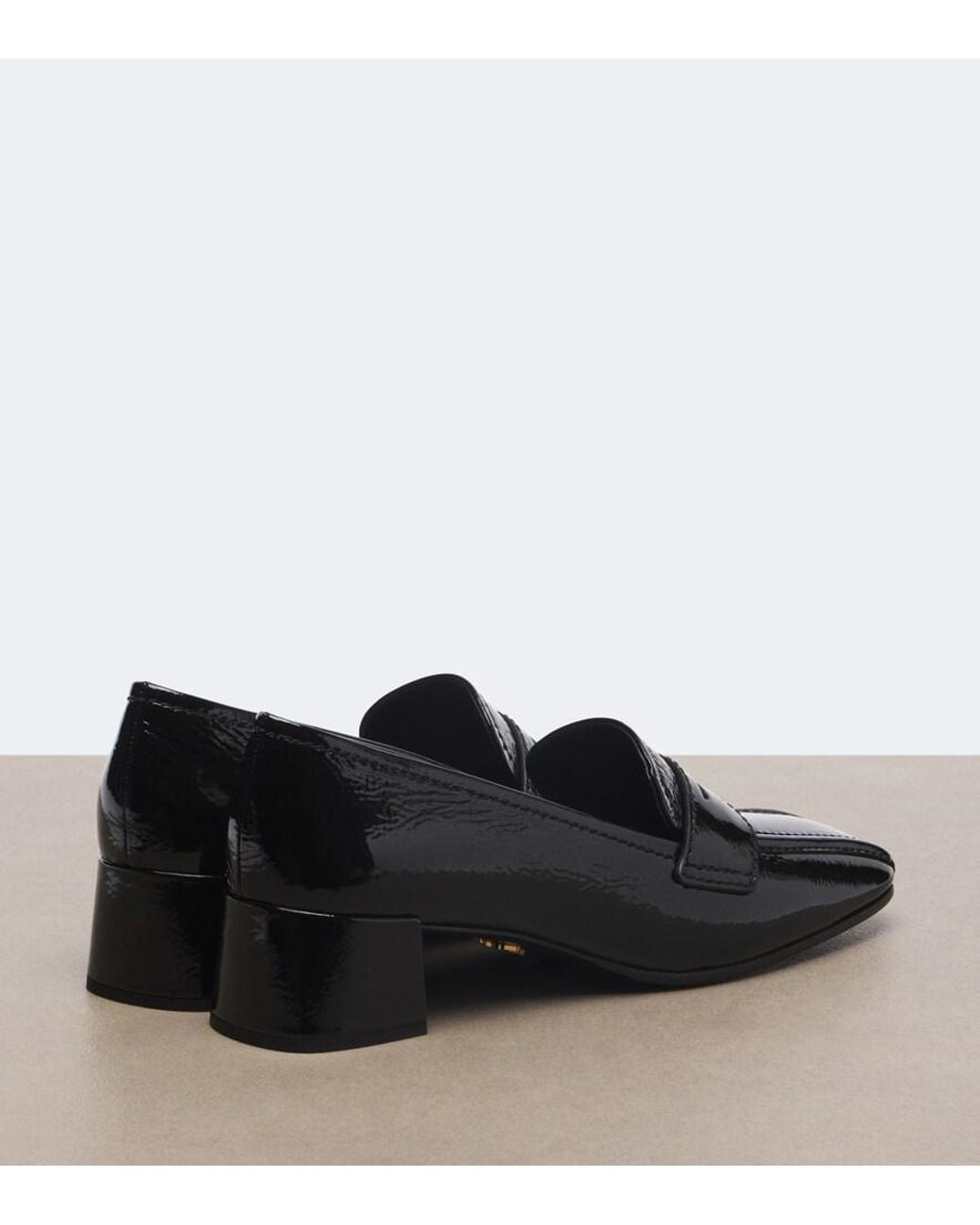 Prada Black Patent Leather Loafer Pumps