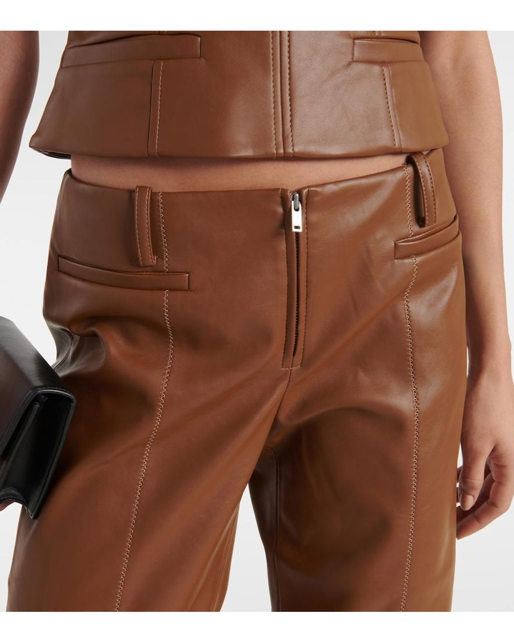 AYA MUSE Brown Cida Low-Rise Straight Pants