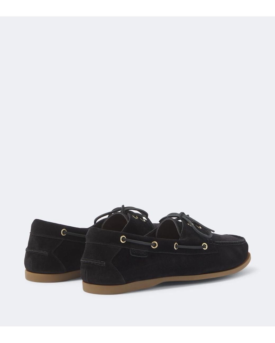 Tom Ford Black Robin Suede Boat Shoes for men