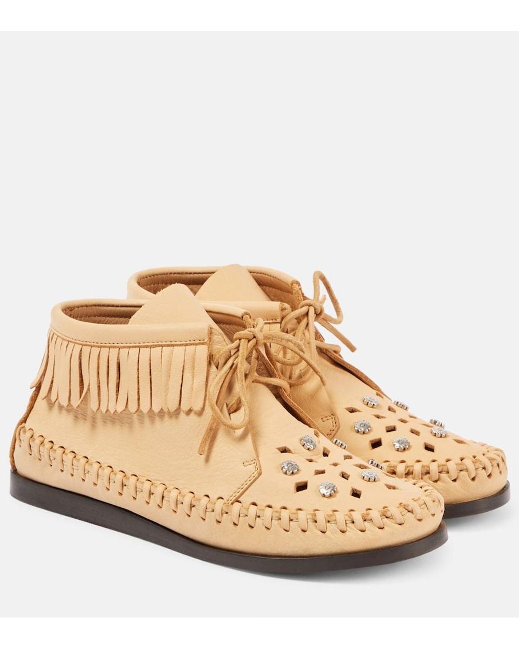 Isabel Marant Natural Felsa Leather Moccasins