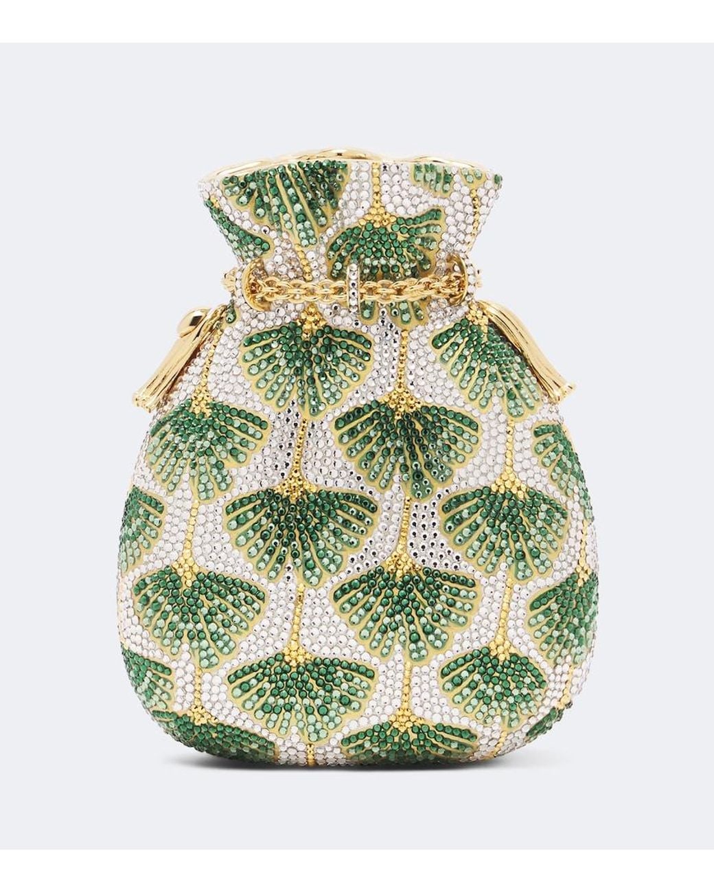 Judith Leiber Green Ginkgo Crystal-Embellished Clutch