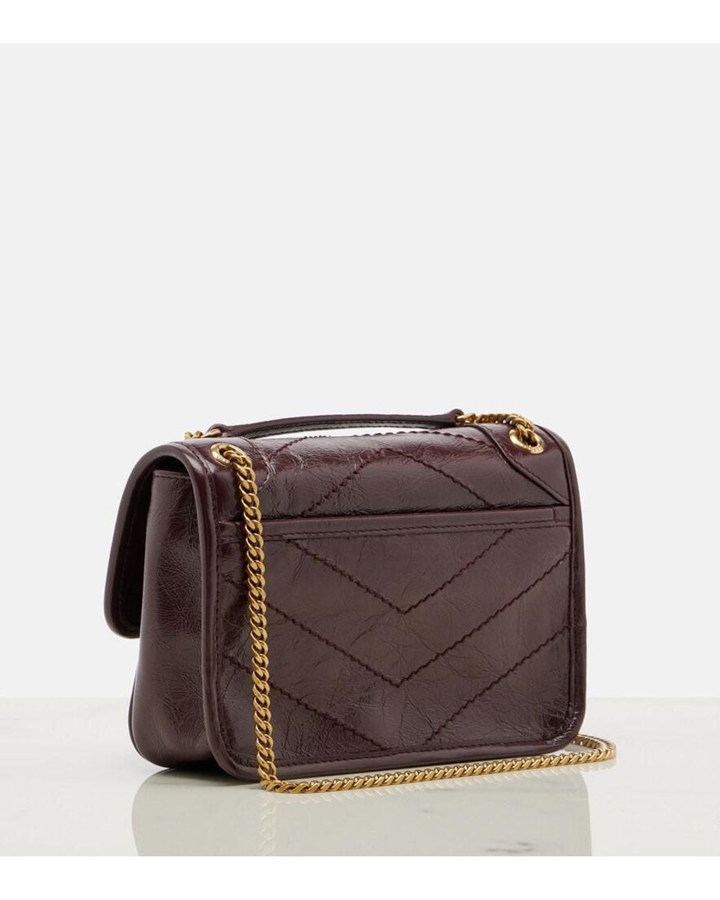 Saint Laurent Red Niki Cassandre Mini Leather Shoulder Bag