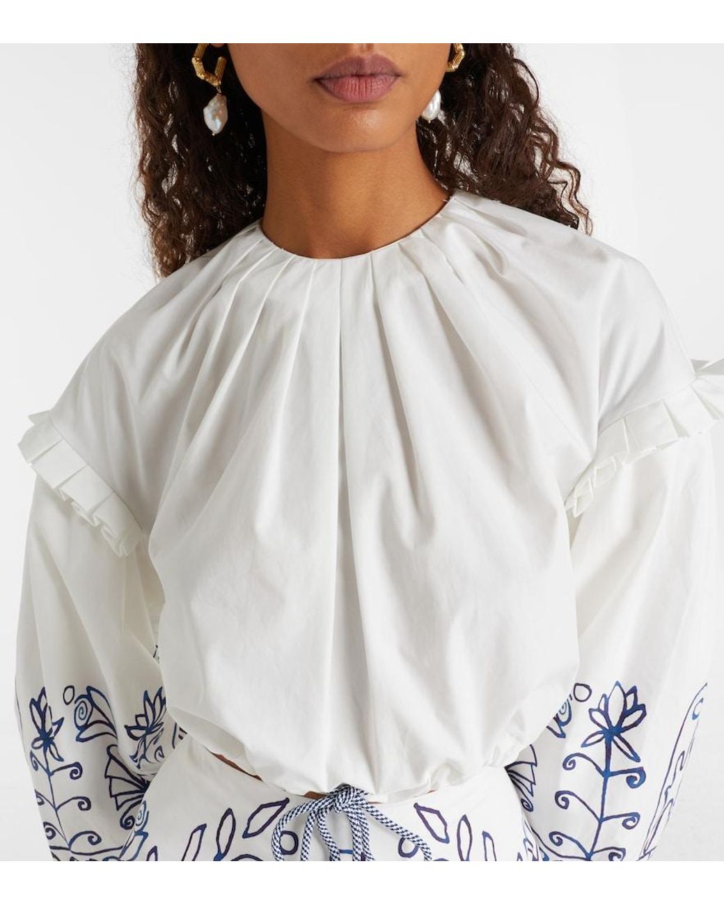 ALÉMAIS Metallic X Lrnce Leela Printed Cotton Crop Top