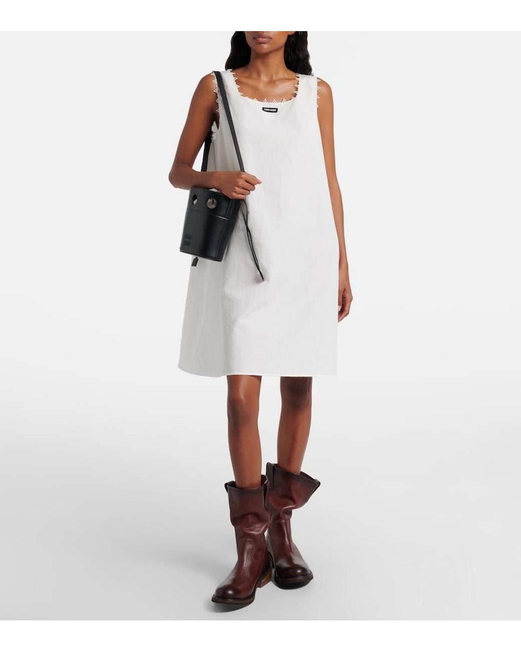 Miu Miu Black Leather Bucket Bag