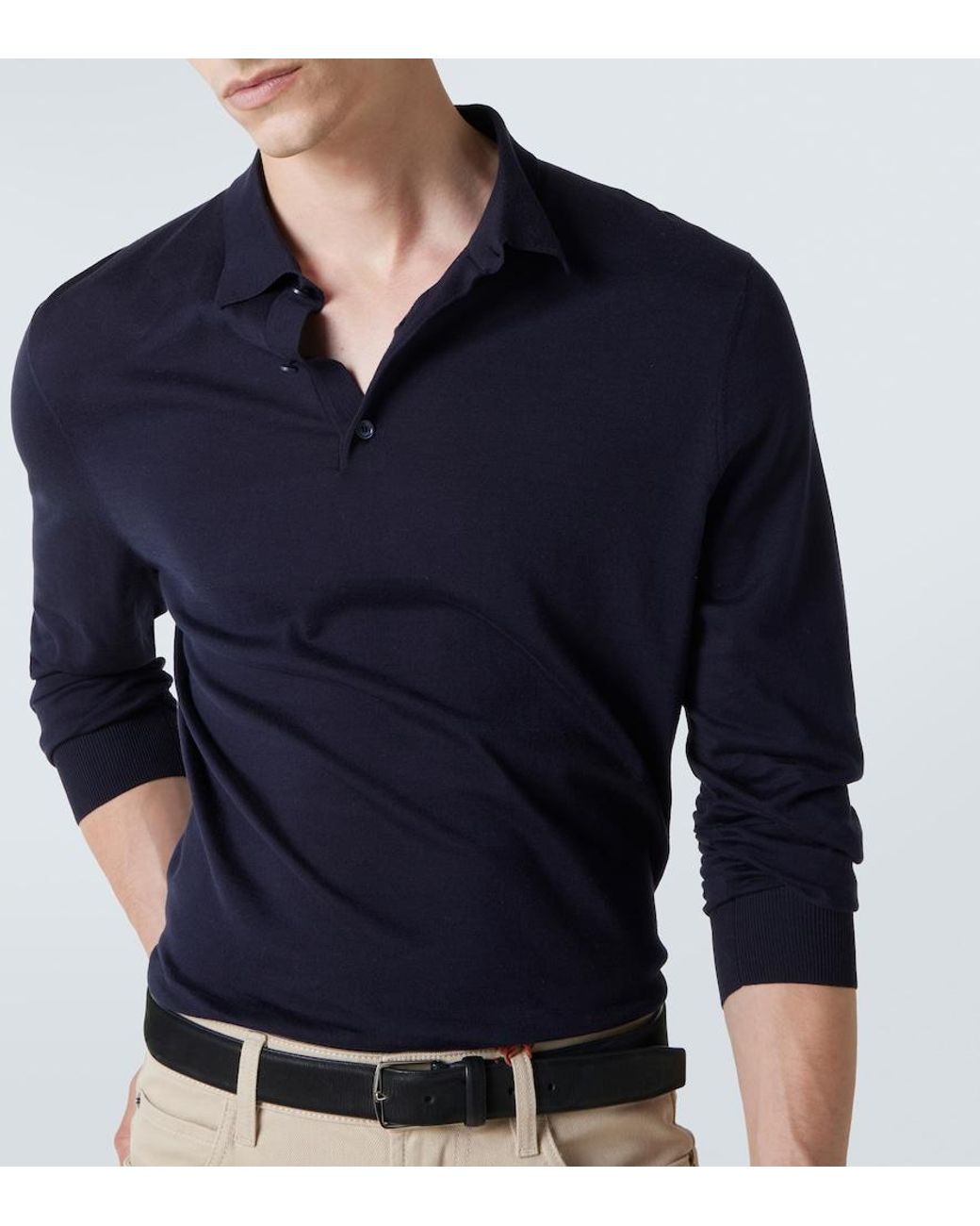 Loro Piana Blue Cotton Polo Shirt for men