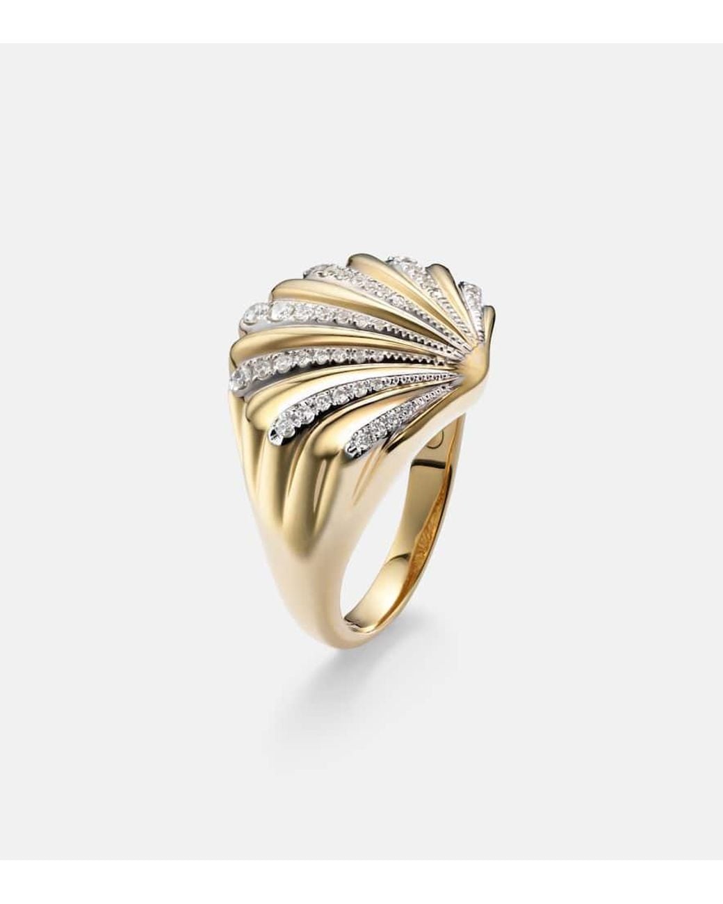 Yvonne Léon White Ring Coquillage Aus 18Kt Gelbgold (750/1000) Mit Diamanten
