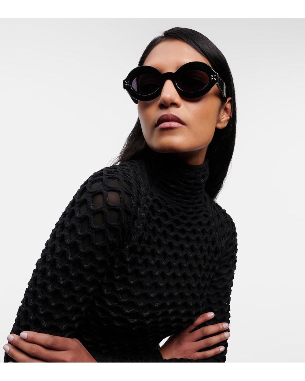 Alaïa Brown Oval Sunglasses