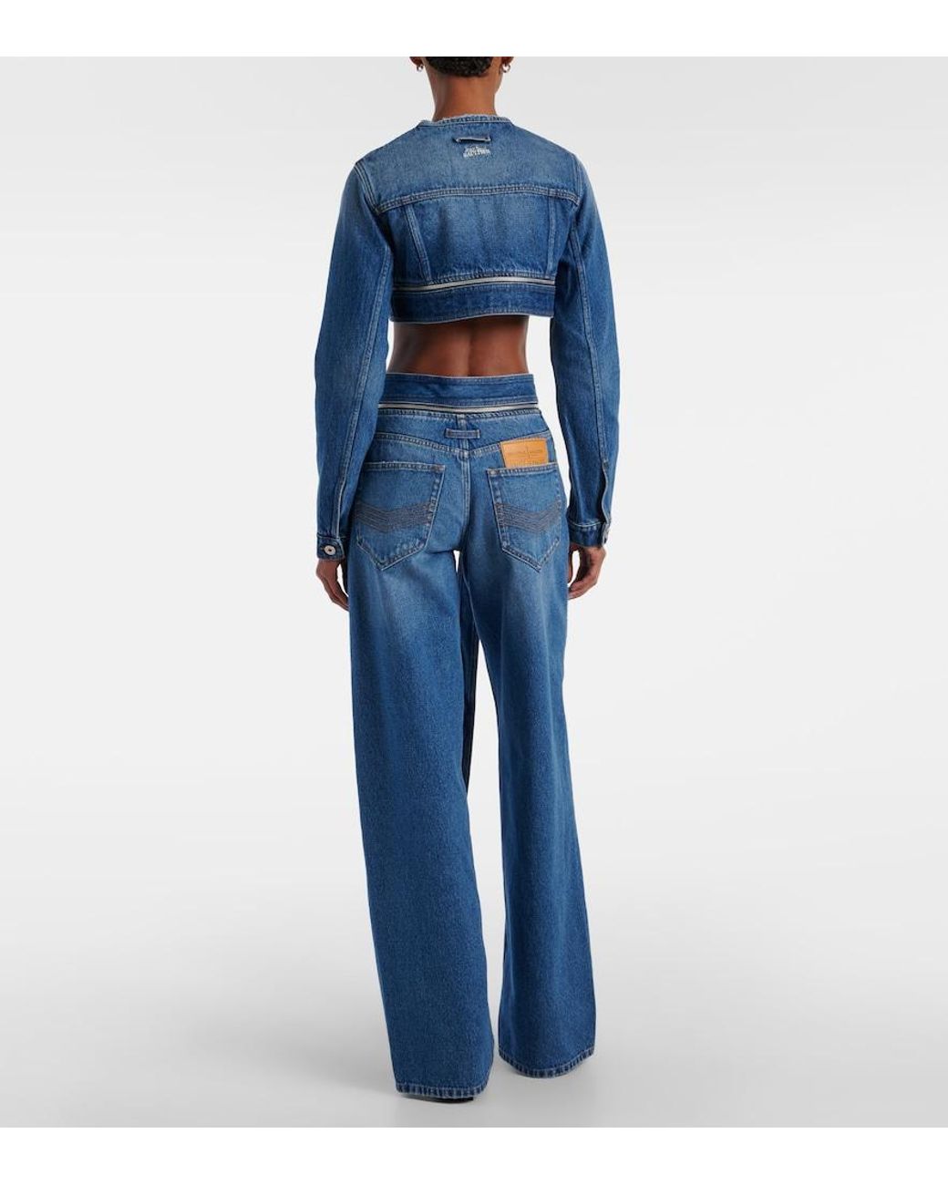 Jean Paul Gaultier Blue Cropped Denim Jacket