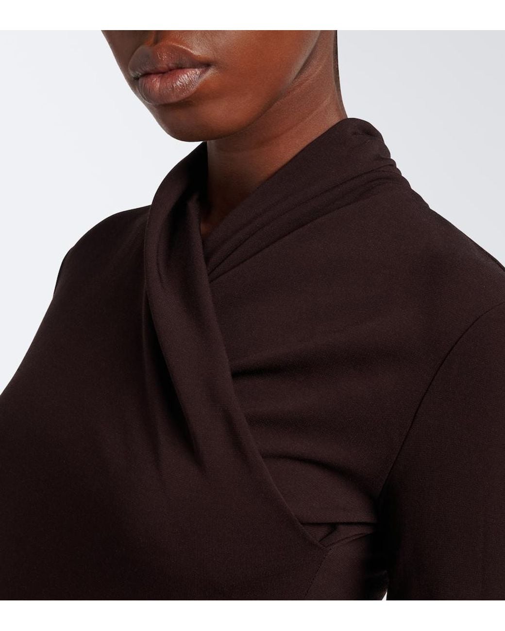 Max Mara Brown Jersey Midi Dress