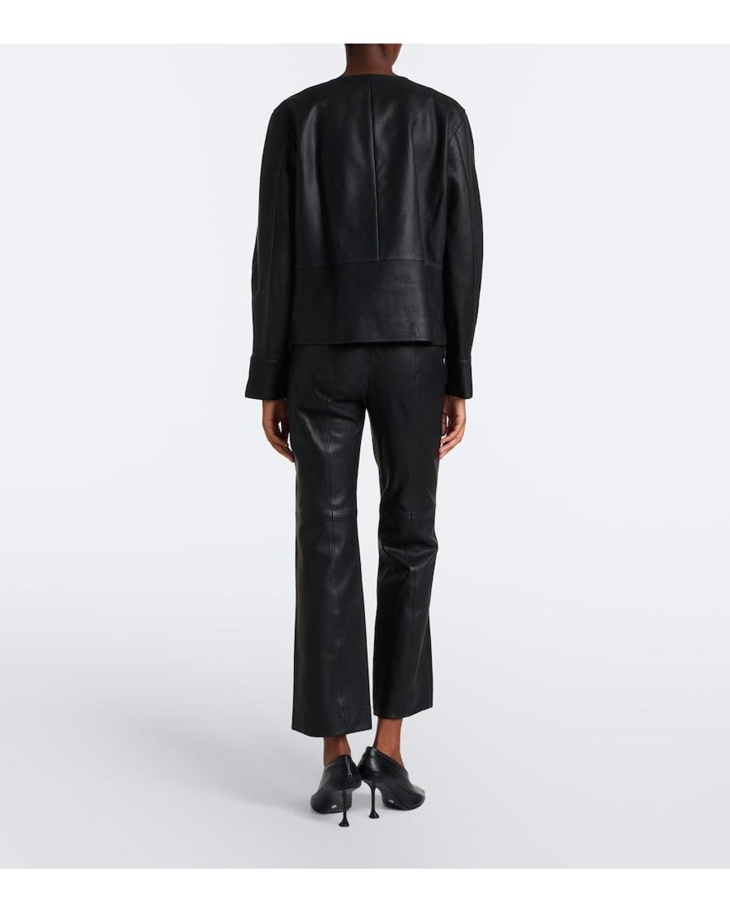 Proenza Schouler Gray Label Isadora Leather Flared Pants