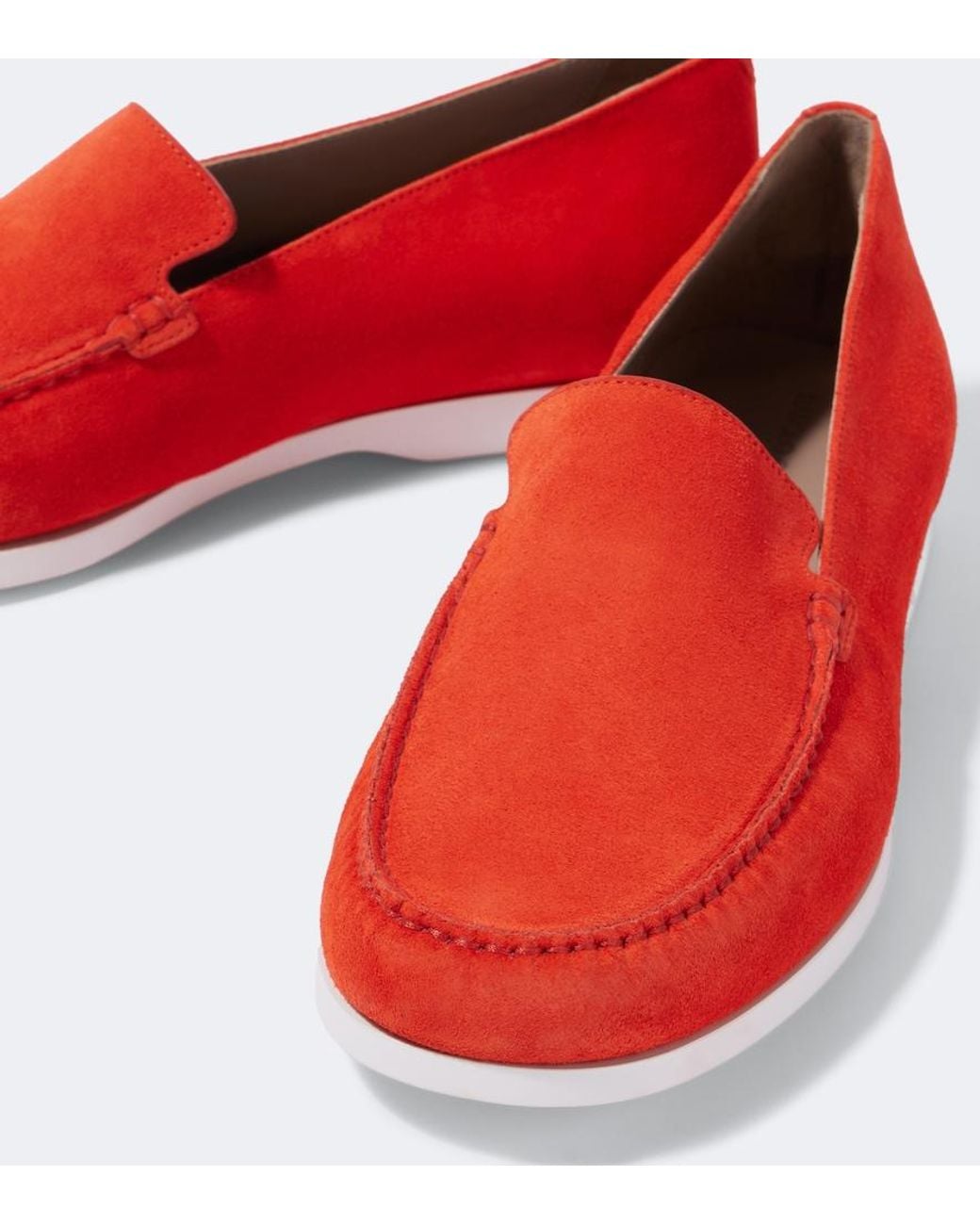 Manolo Blahnik Red Monaco Suede Loafers for men