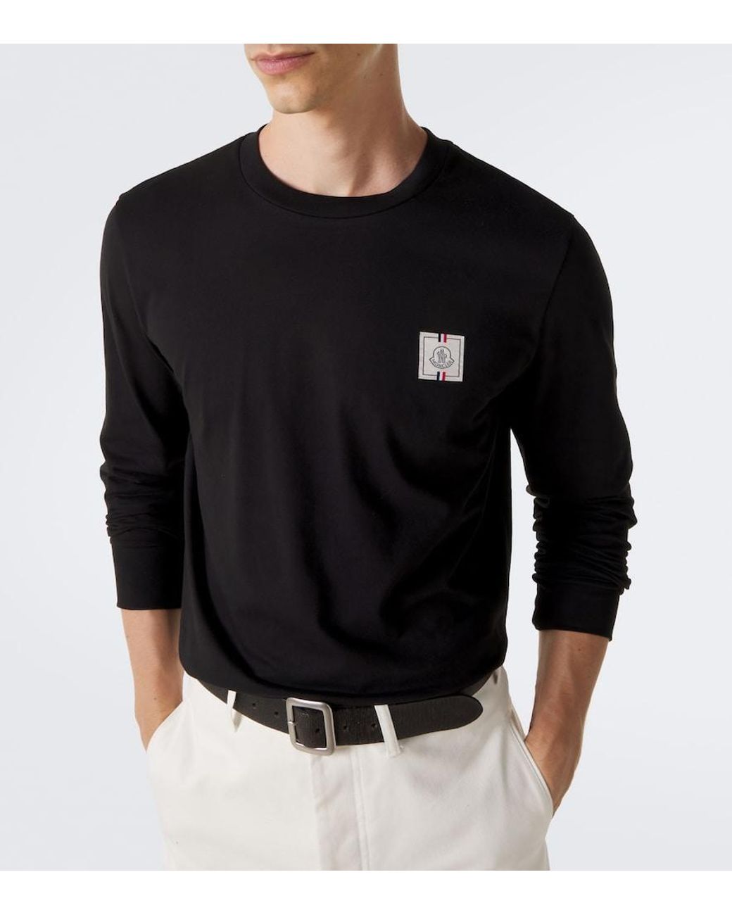 Moncler Black Cotton Jersey T-Shirt for men