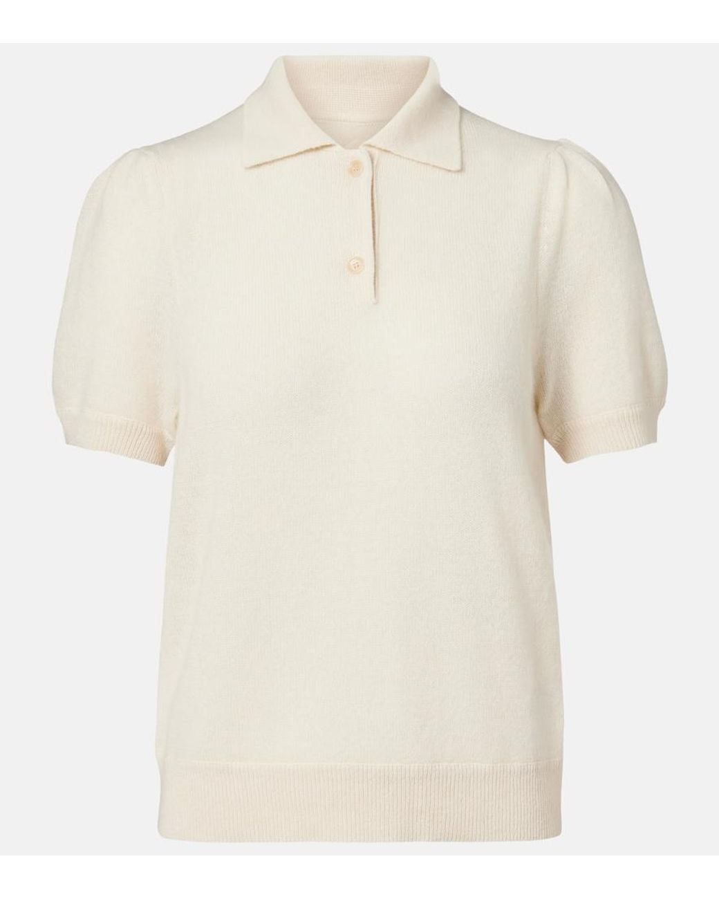 Jardin Des Orangers White Cashmere Polo Sweater
