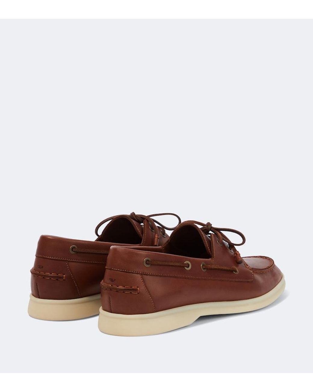 Loro Piana Brown Sea-Sail Walk Leather Loafers for men