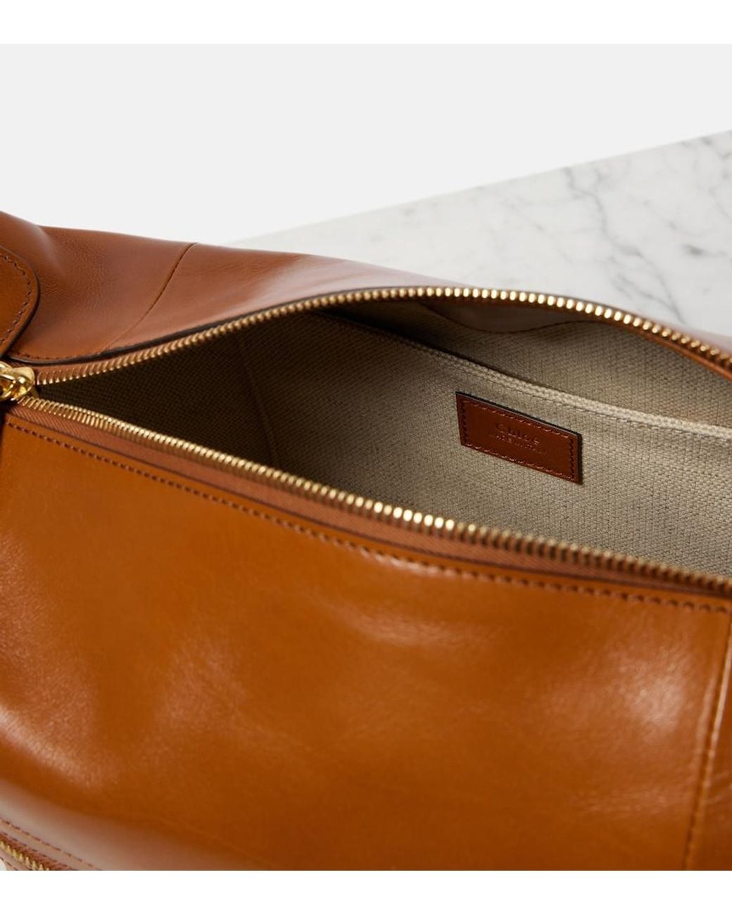 Chloé Brown Camera Chain Leather Shoulder Bag