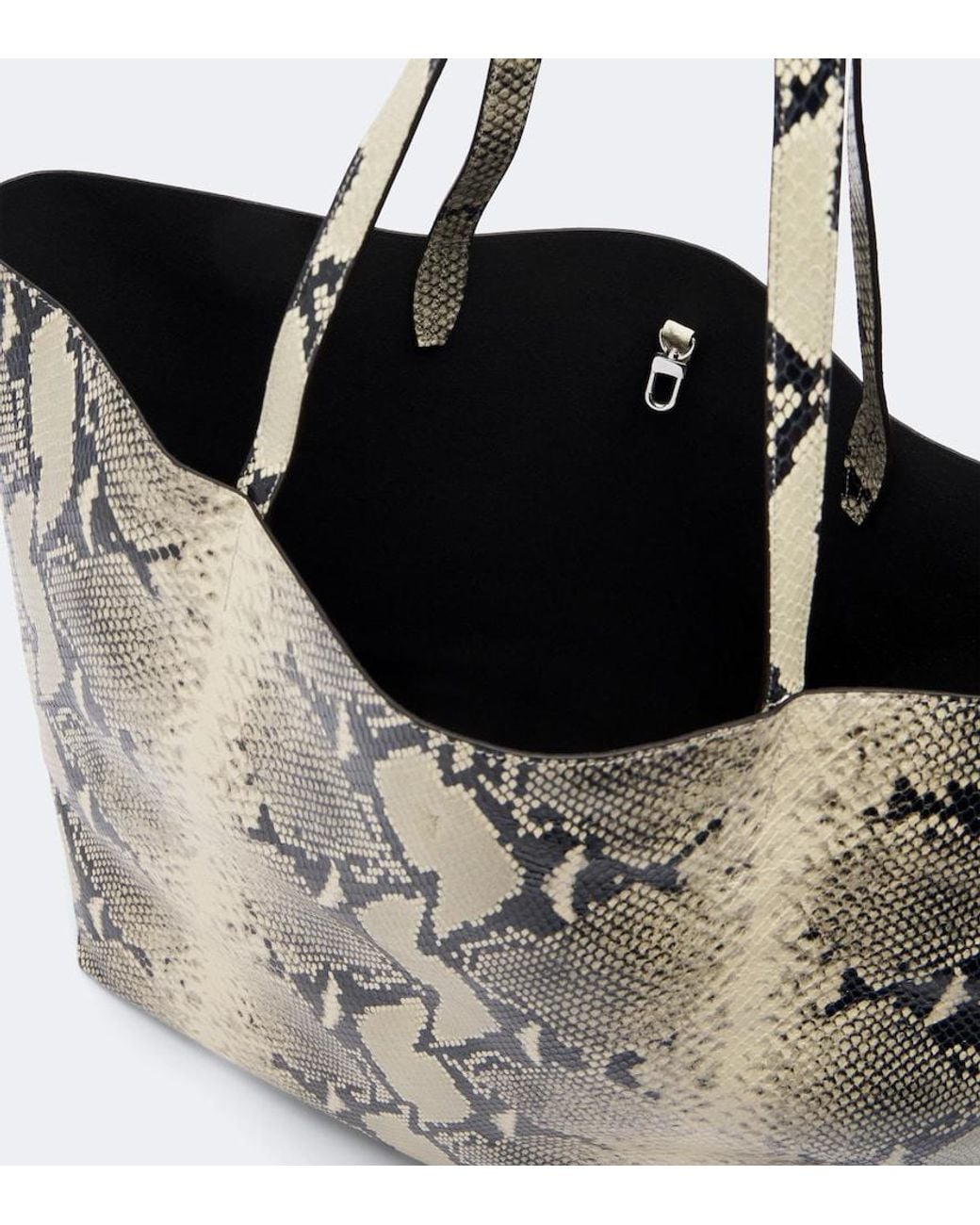 Totême  Metallic Roam Large Snake-Effect Leather Tote Bag