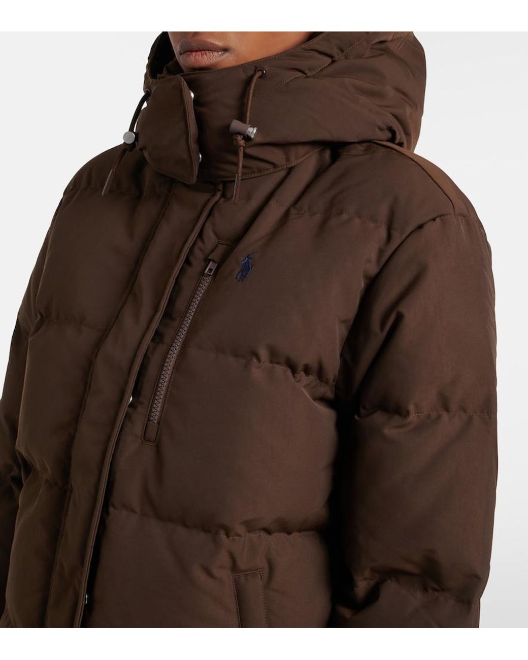 Polo Ralph Lauren Brown Logo Quilted Down Jacket