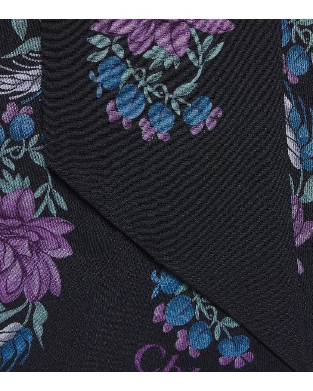 Chloé Blue Floral Silk Scarf