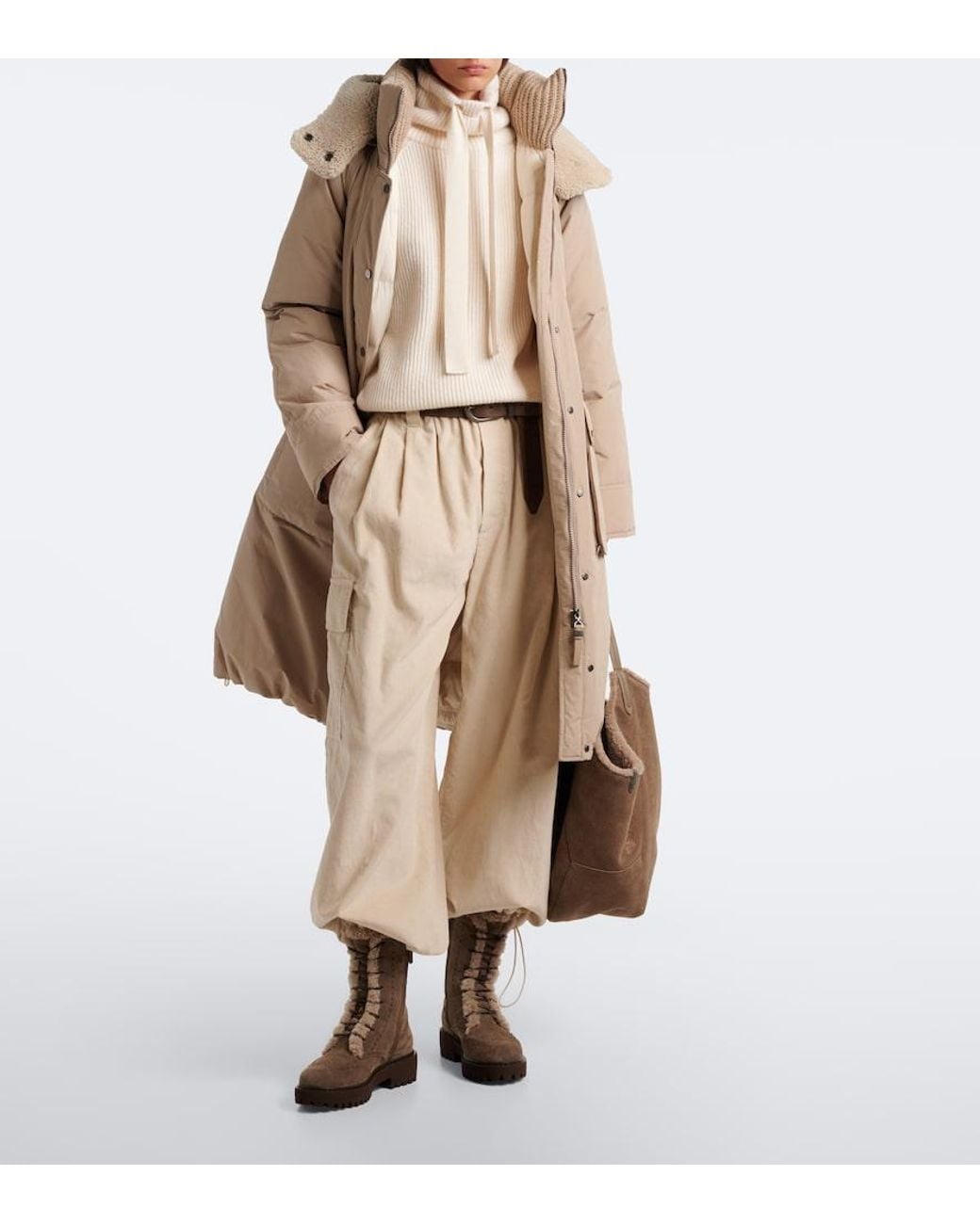 Brunello Cucinelli Natural Monili Cotton-Blend Corduroy Wide-Leg Pants