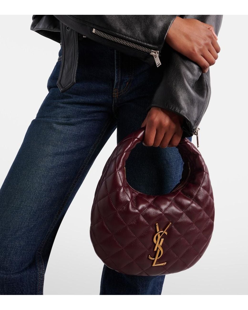 Saint Laurent Purple Icarino Baby Quilted Leather Top-Handle Bag