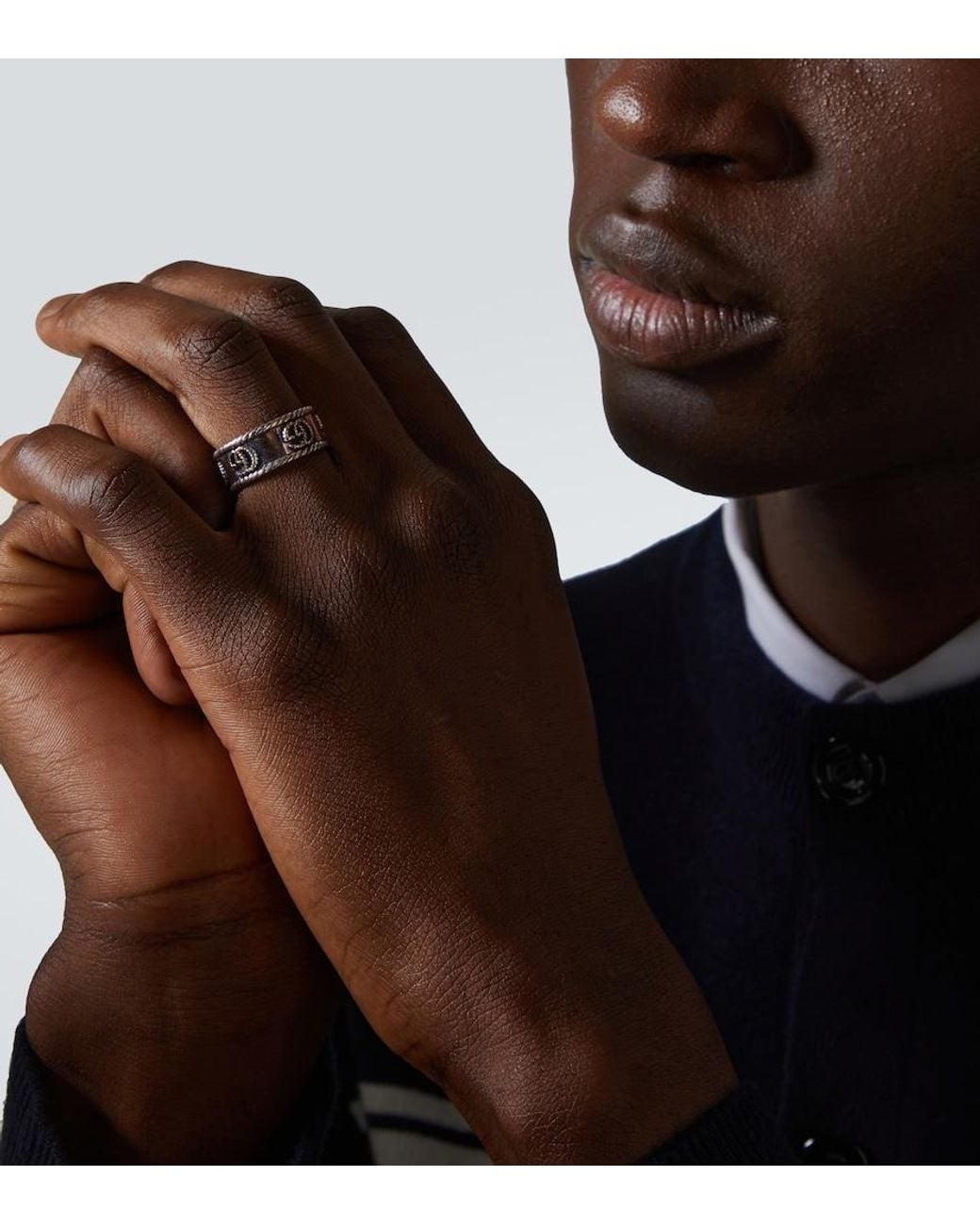 Gucci Metallic Double G Ring for men