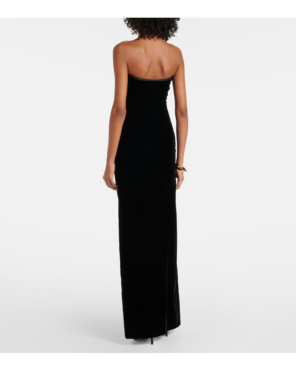 Tom Ford Black Strapless Velvet Gown