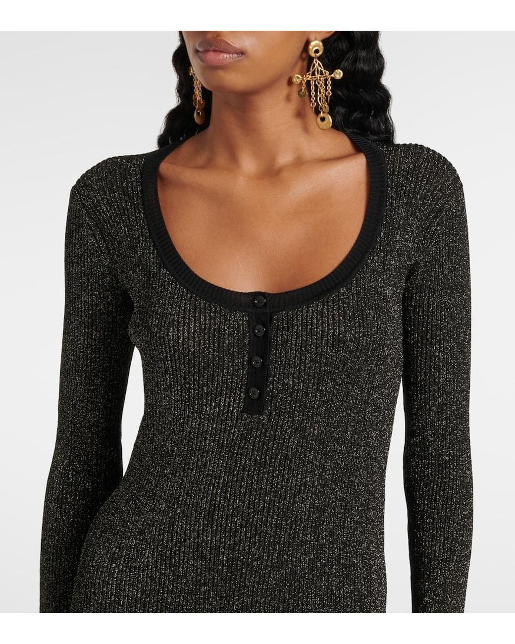 Chloé Black Lame Top