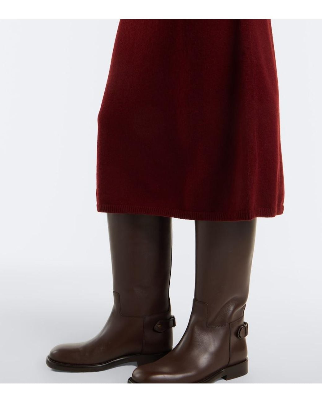 Max Mara Red Wool And Cashmere Polo Dress