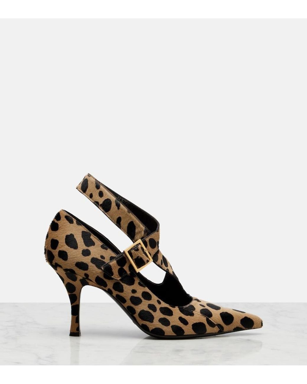 Khaite Brown Sloan 85 Animal-Print Calf Hair Pumps