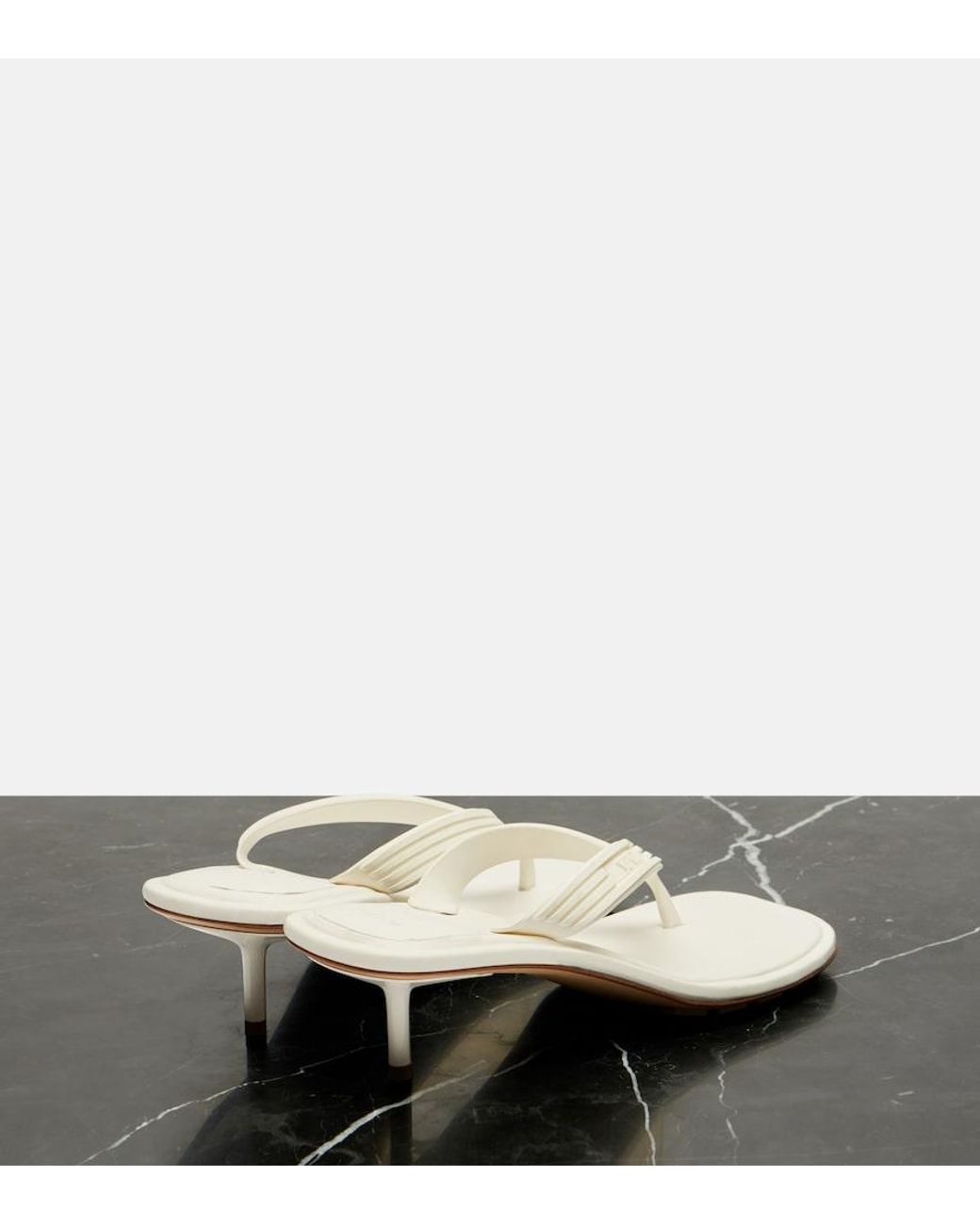 Bottega Veneta White Sampieri Thong Sandals