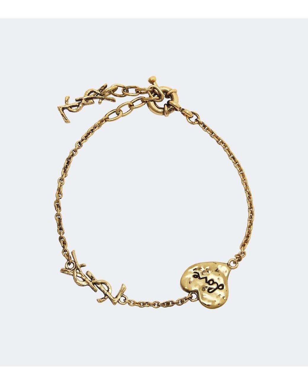 Saint Laurent Metallic Cassandre Chain Bracelet