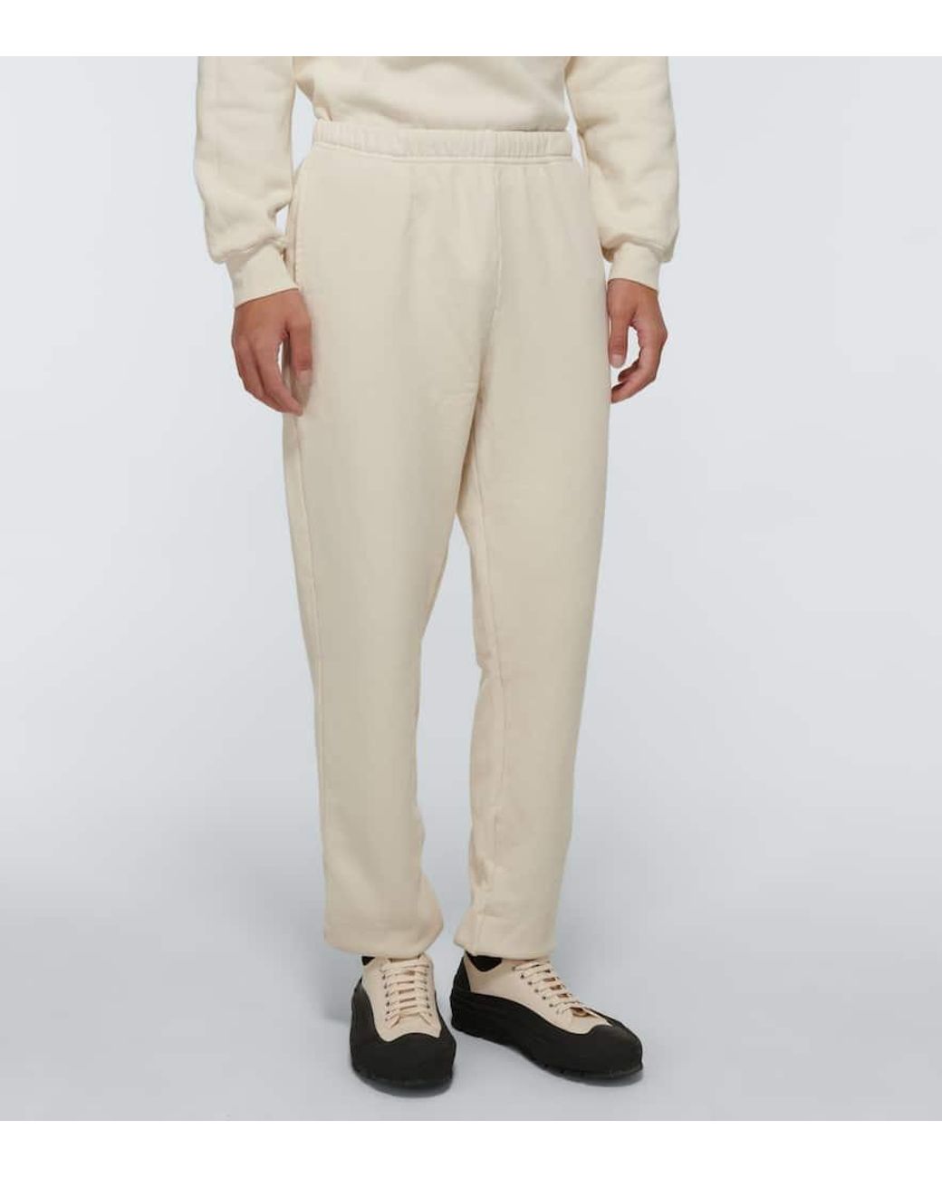 Les Tien White Cotton Sweatpants for men