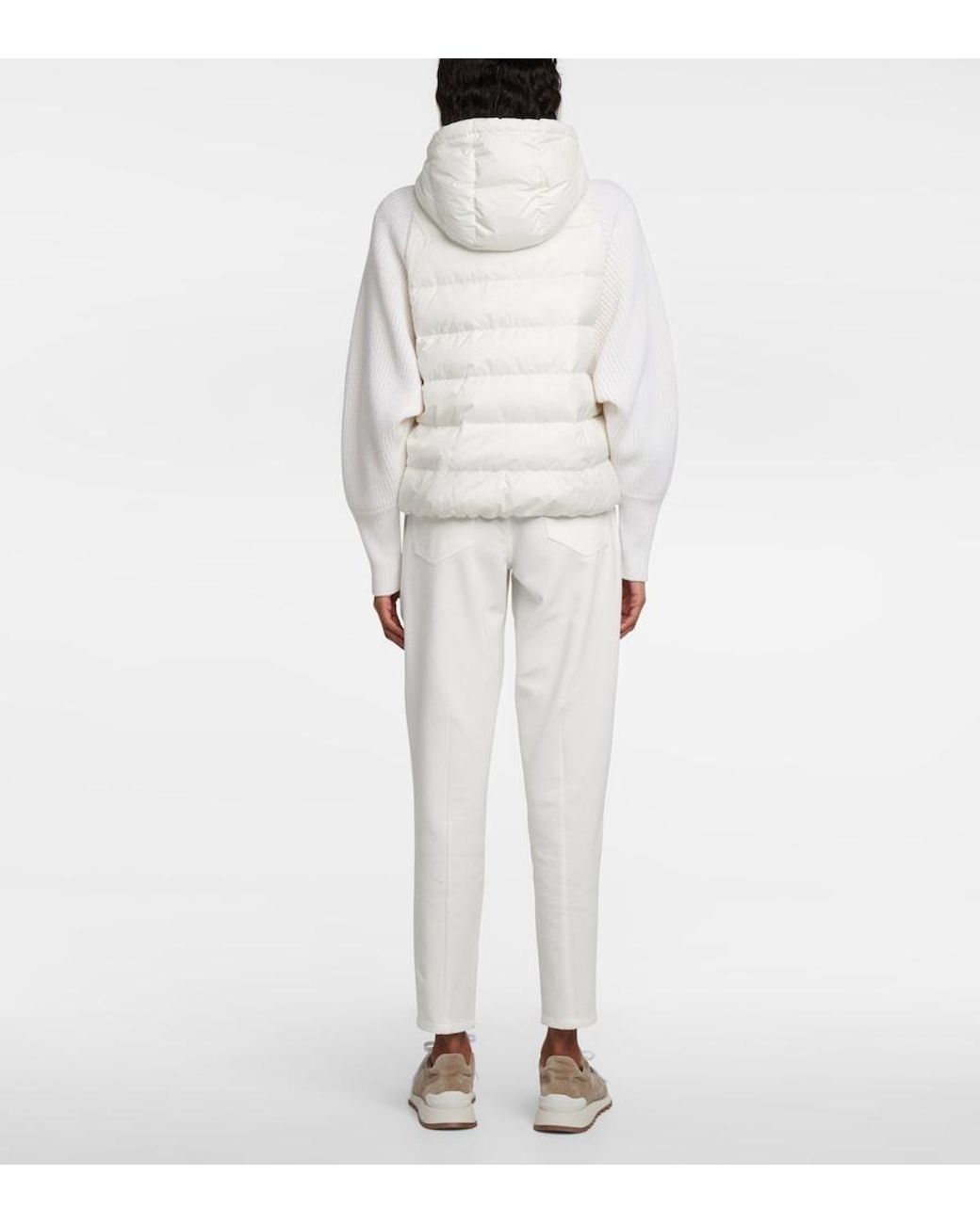 Brunello Cucinelli White Wool And Cashmere-Blend Knit Jacket
