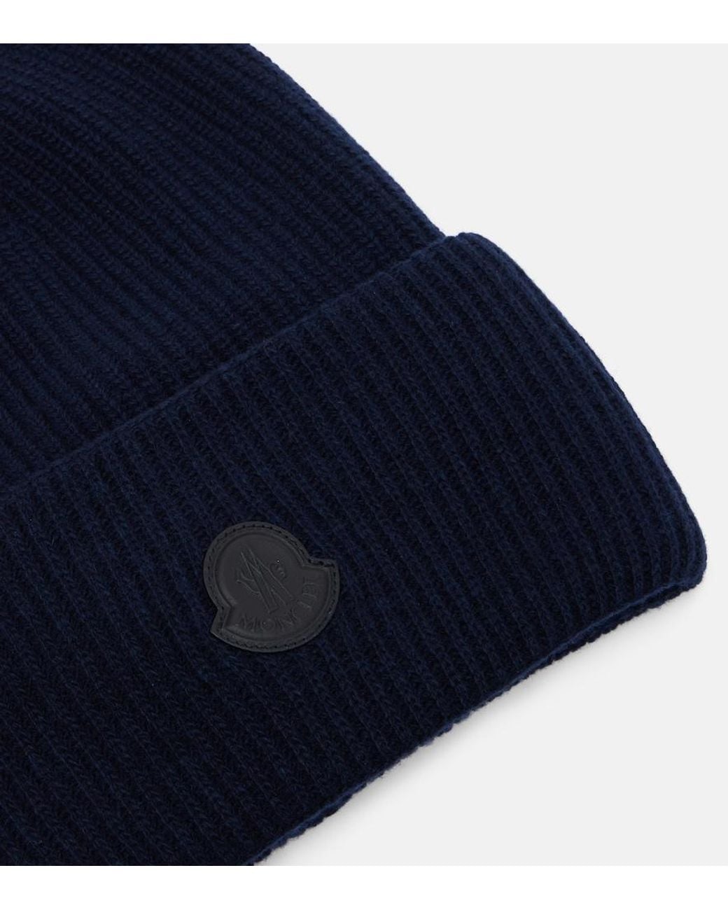 Moncler Blue Wool And Cashmere Beanie