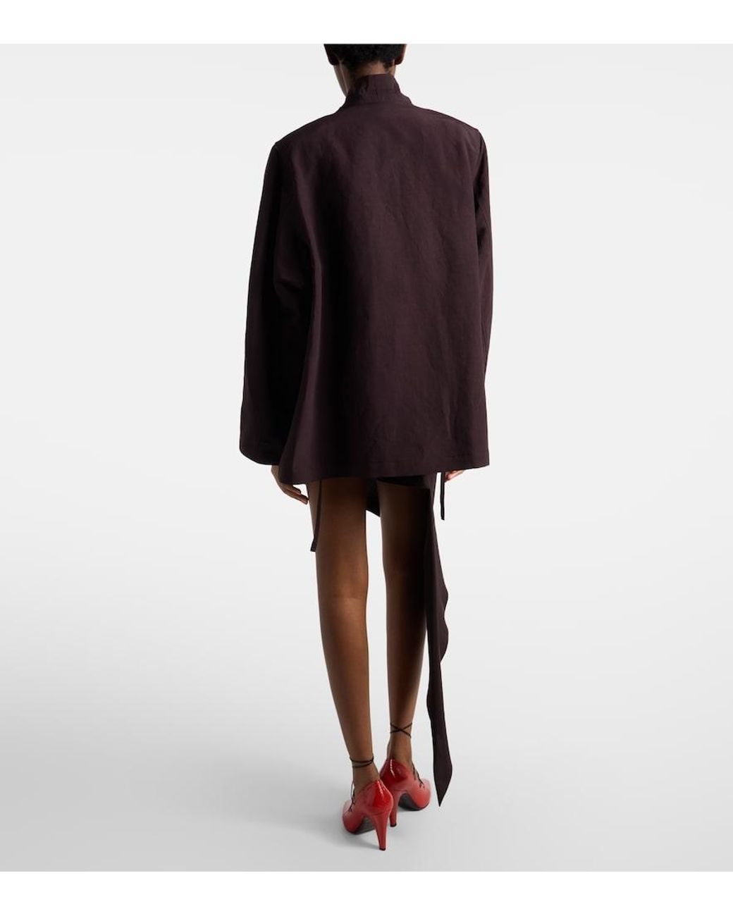 Alaïa Black Asymmetric Poplin Miniskirt