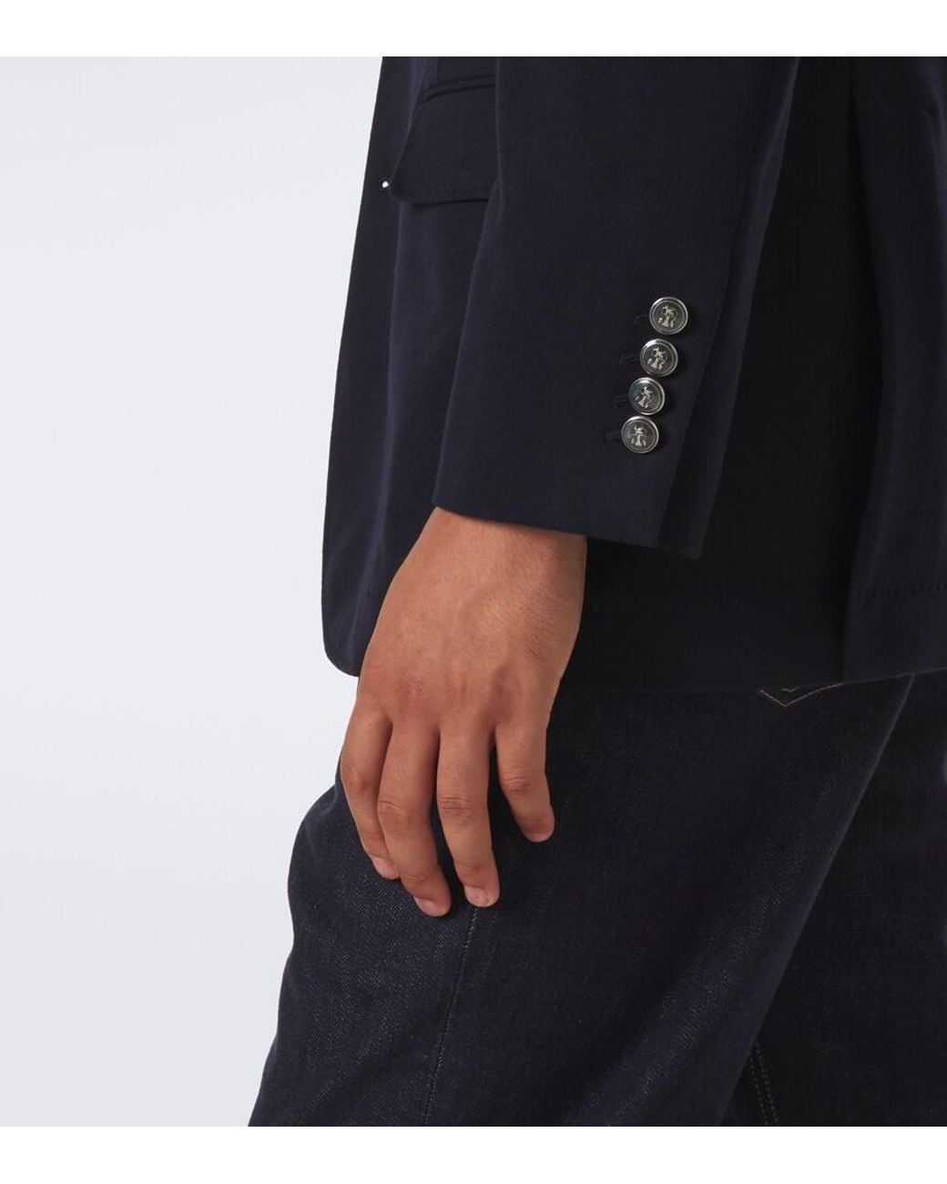 Brunello Cucinelli Blue Wool Blazer for men