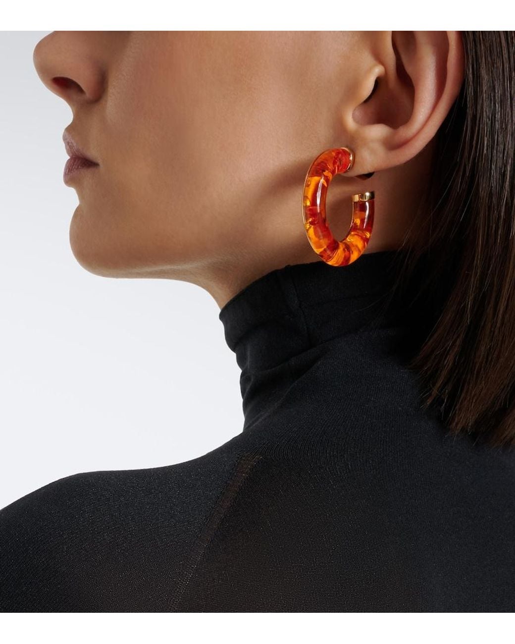 Alaïa Orange Ray Hoop Earrings