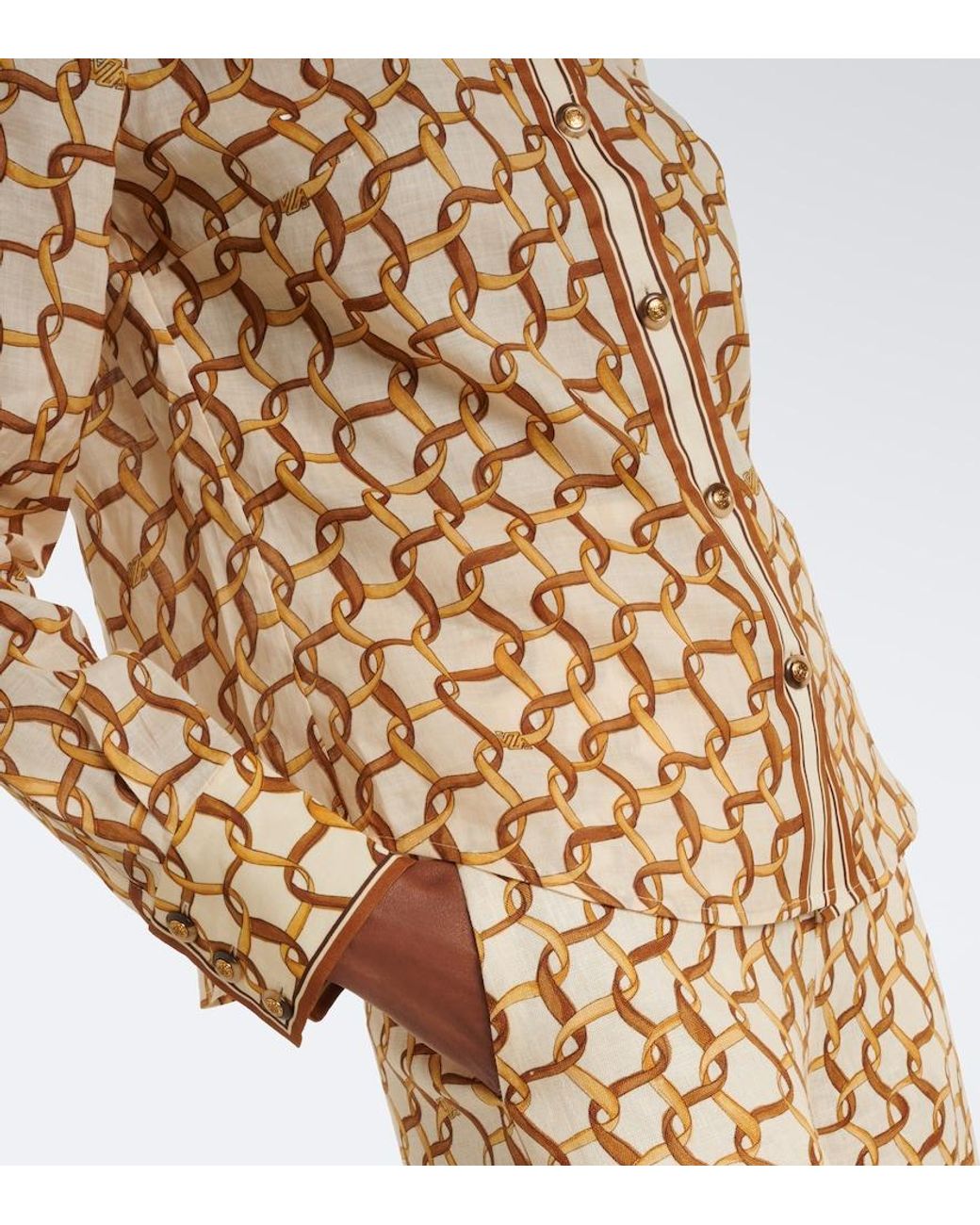 Zimmermann Natural Printed Ramie Shirt