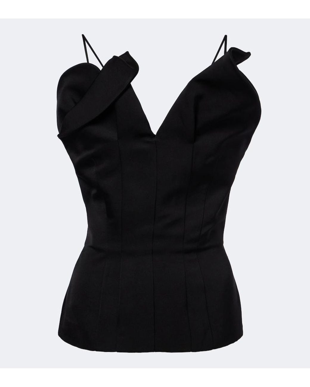 Magda Butrym Black Cotton And Silk Top